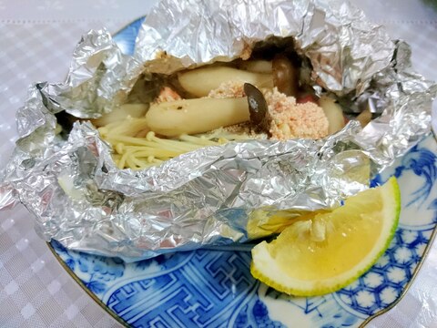 鮭ときのこの明太子バター☆ホイル焼き